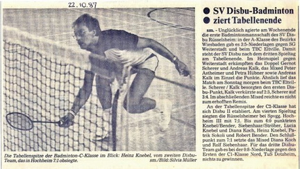 19871022 SVD Badminton ziert Tabellenende