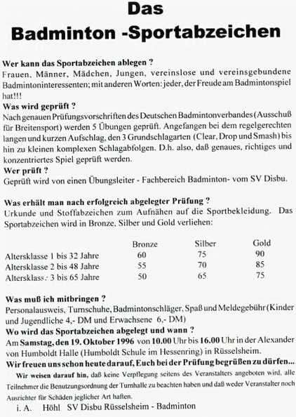 19960000 Sportabzeichen in Badminton